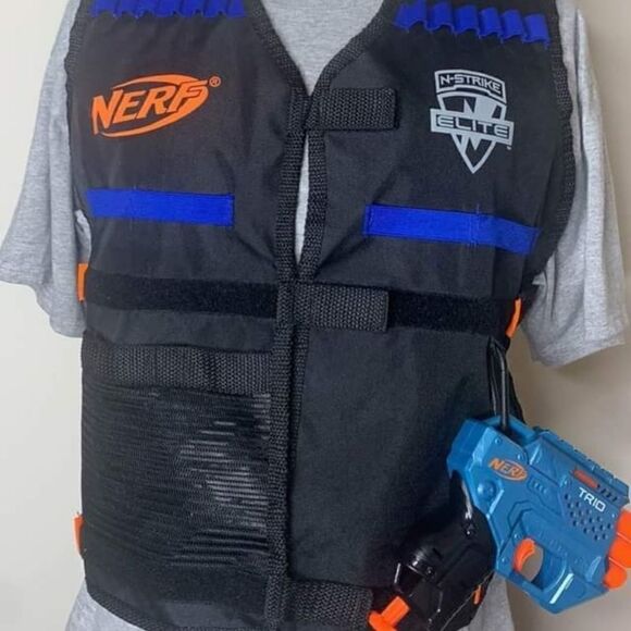Nerf Elite 2.0 Trio  Gun - NERF N-Strike Elite Tactical Vest Black Orange - Picture 3 of 3